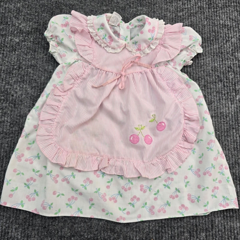 Vintage Cuties By Judy Pink Cherry Dress Pink Size 2